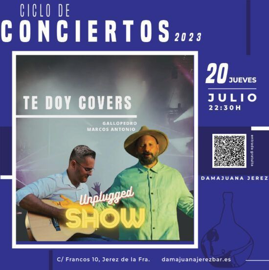 concierto en directo Damajuana Jerez bar, julio 2023