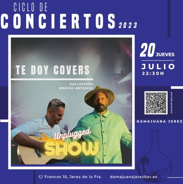 concierto en directo Damajuana Jerez bar, julio 2023