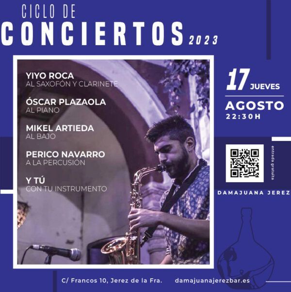 Damajuana Jerez bar en concierto con Jazz