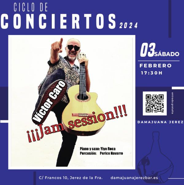 concierto en directo en Damajuana con Victor Caro, Jam Session