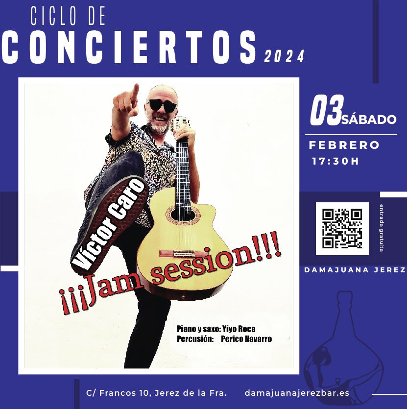 concierto en directo en Damajuana con Victor Caro, Jam Session