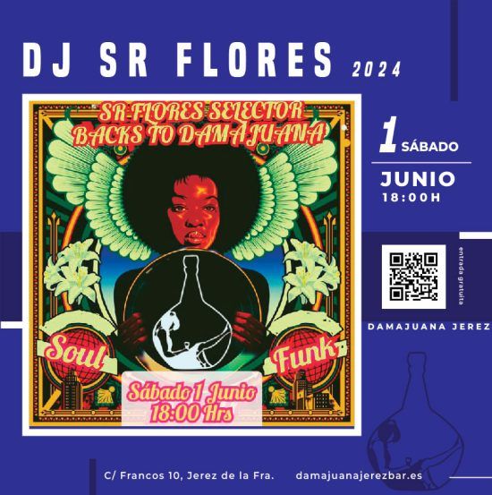 Este sábado 1 de junio a las 18:00, SR Flores te invita a una tarde de soul y funk. Pinchará vinilos.