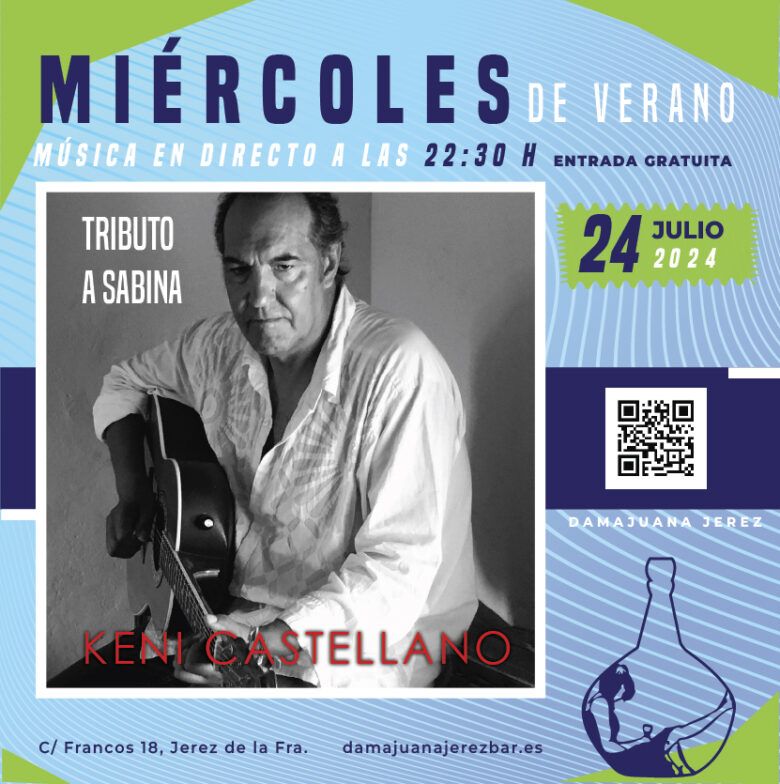 miércoles 24 de julio musica en directo con Keny Castellano.
