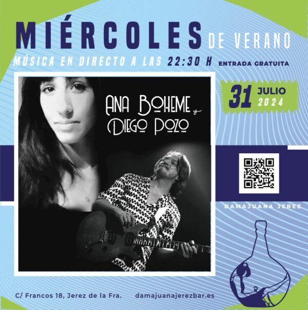 ana Boheme y Diego Pozo en Damajuana Cafe Bar en concierto, Jerez de la frontera