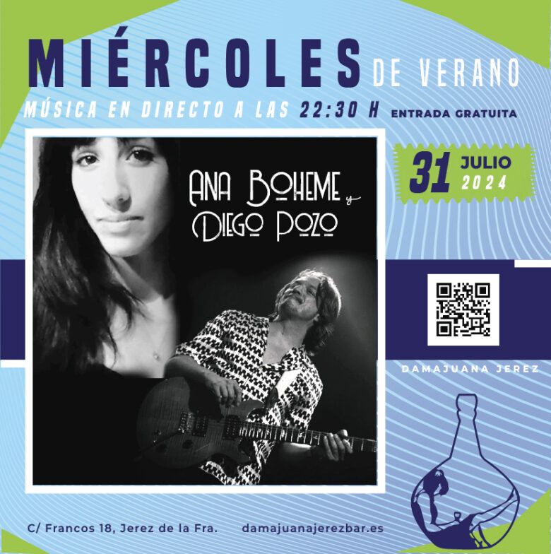 ana Boheme y Diego Pozo en Damajuana Cafe Bar en concierto, Jerez de la frontera